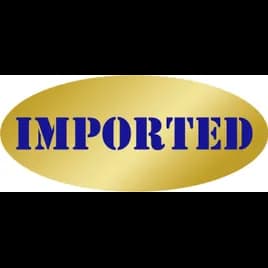 Imported Deli Label 0.875X1.9 IN Blue Gold Oval 500 Count/Roll 10 Rolls/Case 5000 Count/Case