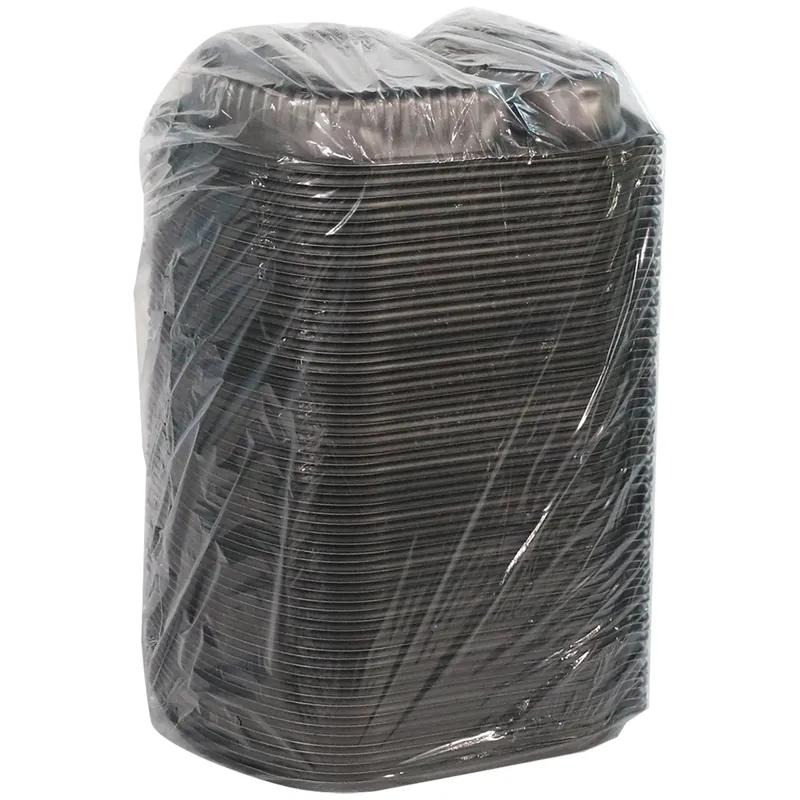Take-Out Container Base With Dome Lid Large (LG) 9.4X8X1.5 IN 3 Compartment MFPP Black Rectangle 250/Case