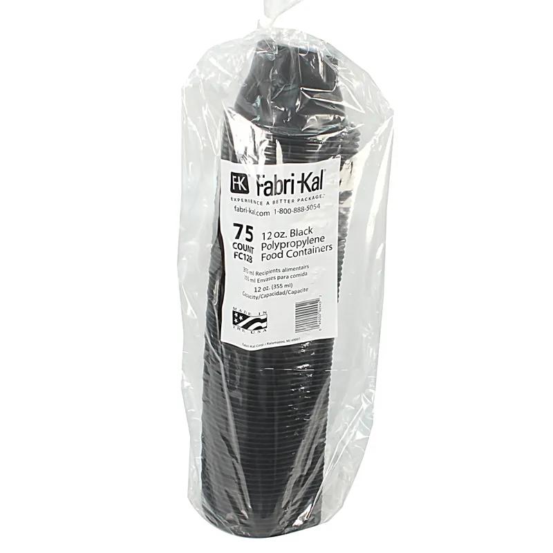 SideKicks® Take-Out Container Base 4.7X2.8X2.6 IN PP Black Round Microwave Safe 750/Case