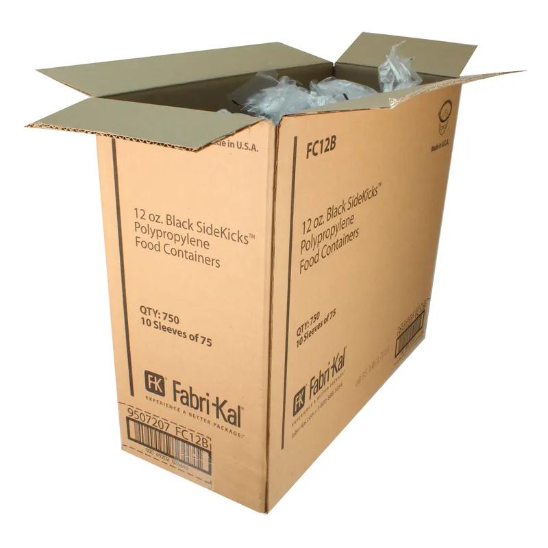 SideKicks® Take-Out Container Base 4.7X2.8X2.6 IN PP Black Round Microwave Safe 750/Case