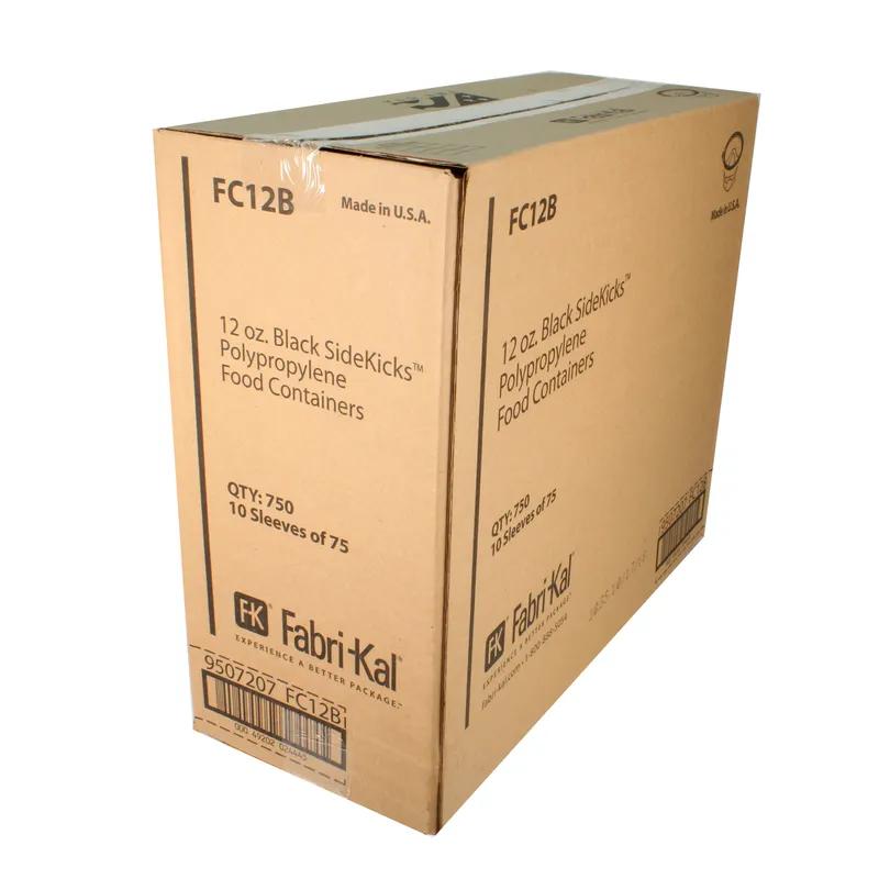 SideKicks® Take-Out Container Base 4.7X2.8X2.6 IN PP Black Round Microwave Safe 750/Case