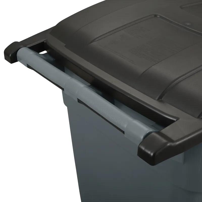 Brute® Trash 1-Stream Outdoor Trash Receptacle 30.08X24X39.58 IN 50 GAL Gray Resin With Hinged Lid Rollout 1/Each