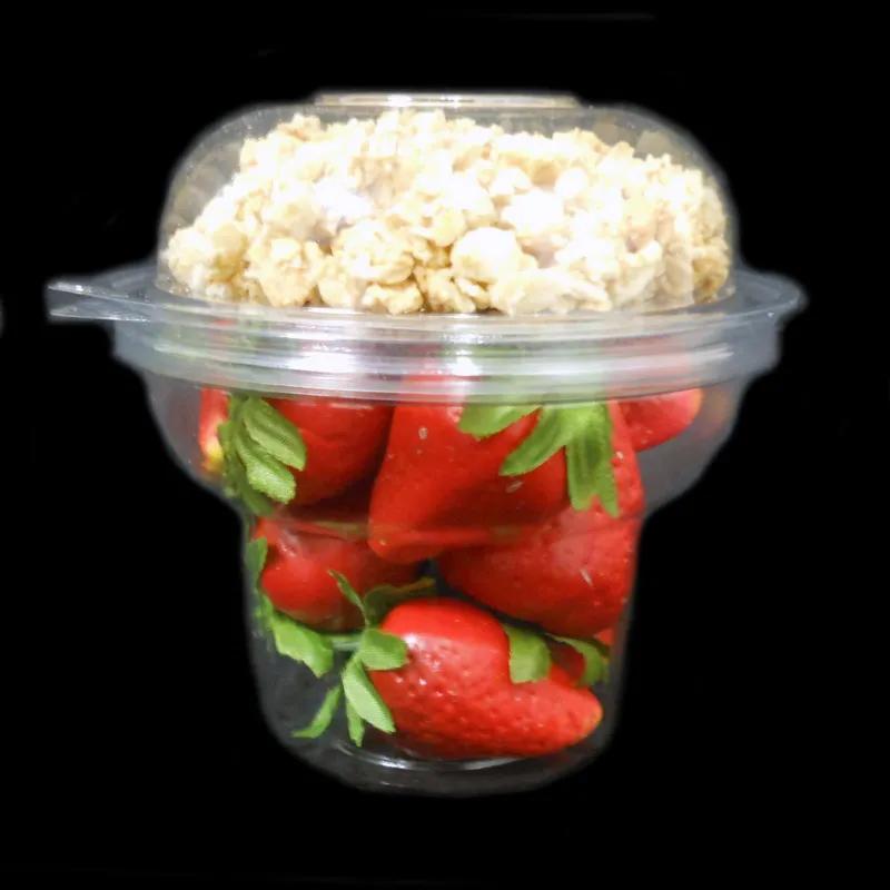 The BOTTLEBOX ® Parfait Dessert Container Base & Lid Combo 12 OZ PET Clear Round 150/Case