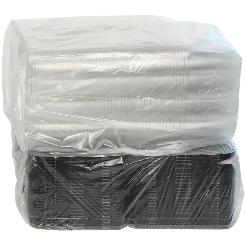 RoseDome Cake Container & Lid Combo With Dome Lid 1/8 Size 11X9X5 IN PET Clear Black Rectangle Long Tab 50/Case