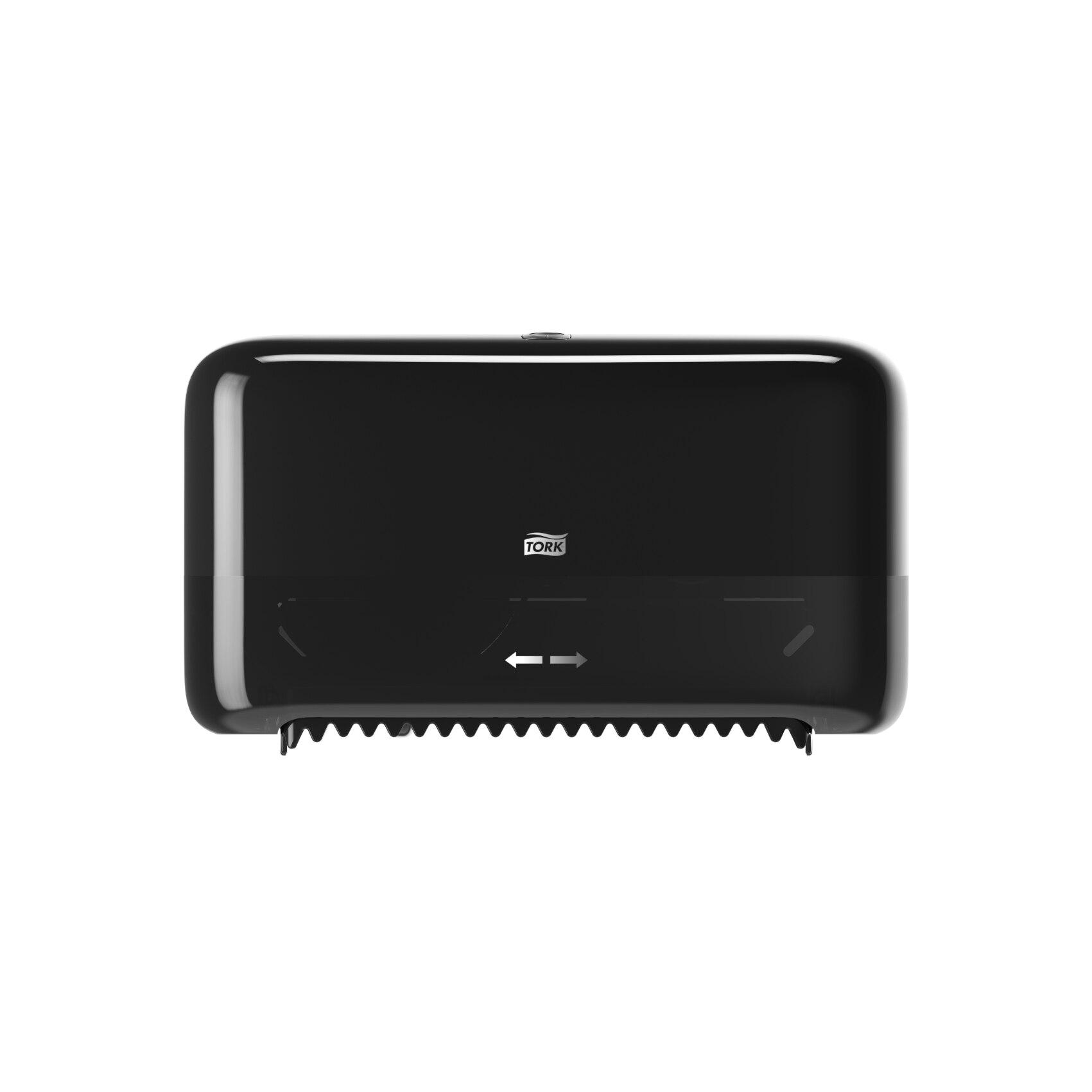 Tork T7 Toilet Paper Dispenser 5.078X14.173X8.228 IN Plastic Wall Mount Black Horizontal Coreless High Capacity 1/Each