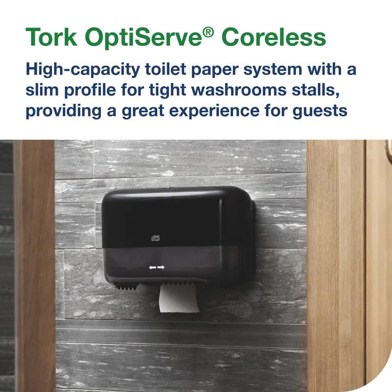Tork T7 Toilet Paper Dispenser 5.078X14.173X8.228 IN Plastic Wall Mount Black Horizontal Coreless High Capacity 1/Each