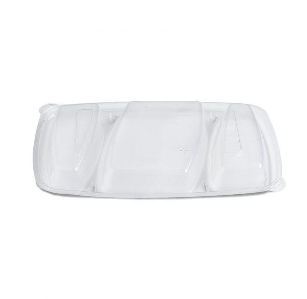 HomeFresh® Lid 9.8X6.55X0.96 IN 3 Compartment PP Clear Rectangle For Container Not Vented 200/Case