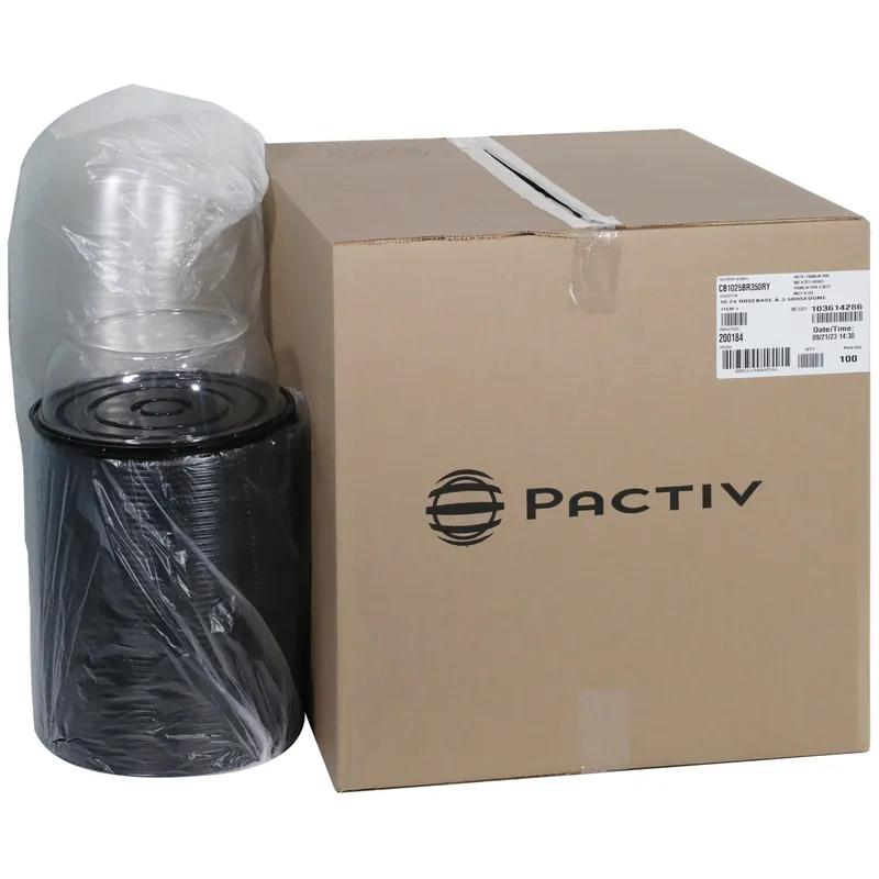 RoseDome Cake Container & Lid Combo With Dome Lid 10.25X3.5 IN PET Clear Black Round 100/Case