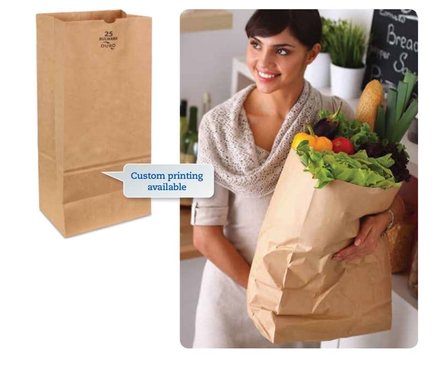 Bag 12.5X6X4 IN 8 LB Virgin Paper 57# Extra Heavy Kraft With Self-Opening (SOS) Closure 400/Bundle