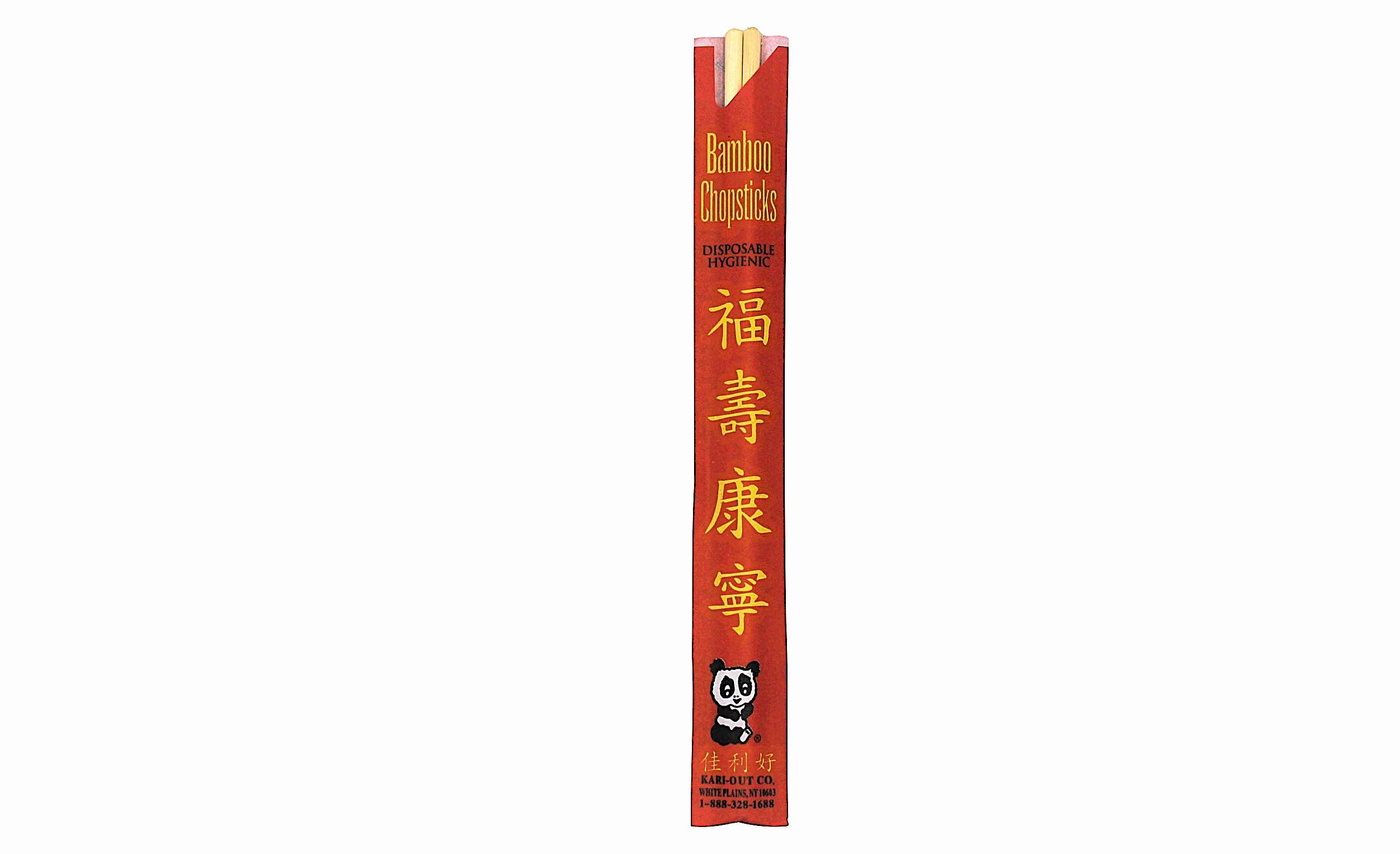 Chopsticks 8.76 IN Bamboo Red Separated With Sleeve 1000/Case