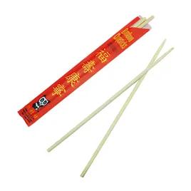 Chopsticks 8.76 IN Bamboo Red Separated With Sleeve 1000/Case