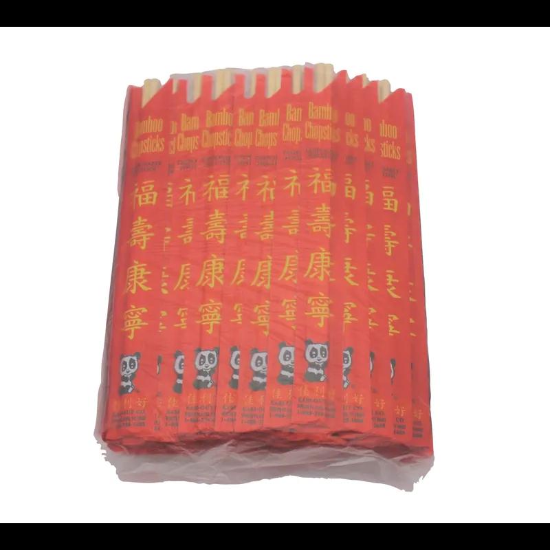 Chopsticks 8.76 IN Bamboo Red Separated With Sleeve 1000/Case