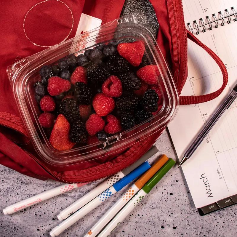 Dart® ClearPac® SafeSeal™ Cold Deli Container Hinged With Flat Lid 24 OZ PET Clear Rectangle 100 Count/Pack 2 Packs/Case