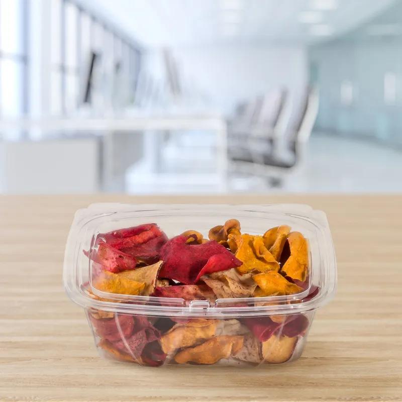 Dart® ClearPac® SafeSeal™ Cold Deli Container Hinged With Flat Lid 24 OZ PET Clear Rectangle 100 Count/Pack 2 Packs/Case