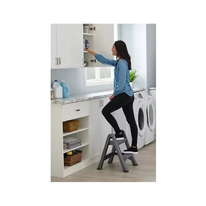 EZ Step™ Step Stool 19.5X19.5X24.87 IN Gray Plastic Two Step Folding 1/Each