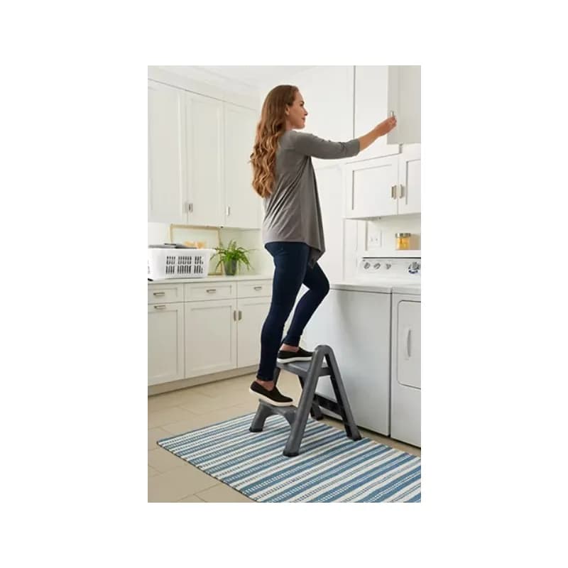 EZ Step™ Step Stool 19.5X19.5X24.87 IN Gray Plastic Two Step Folding 1/Each