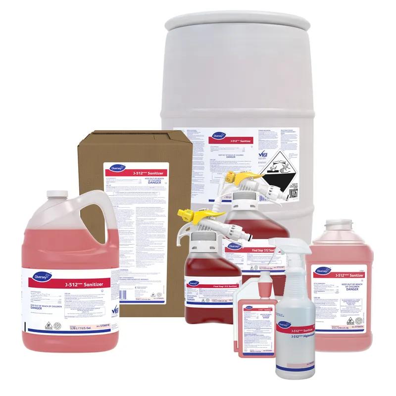 J-512 Food Service Sanitizer 1 GAL Multi Surface Liquid Concentrate Quat Kosher 4/Case