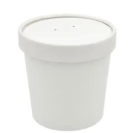Solo® Flexstyle® Soup Food Container Base & Lid Combo 12 OZ Double Wall Poly-Coated Paper White Round 250/Case