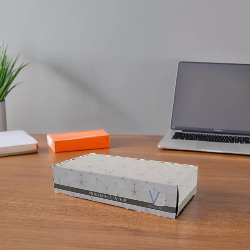 Victoria Bay Facial Tissue 7.67X8.25 IN 2PLY White Flat Box Premium 100 Sheets/Pack 30 Packs/Case