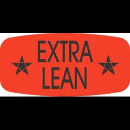 Extra Lean Label 0.625X1.25 IN Black Fluorescent Red Short Oval 1000 Count/Roll 50 Rolls/Case 50000 Count/Case