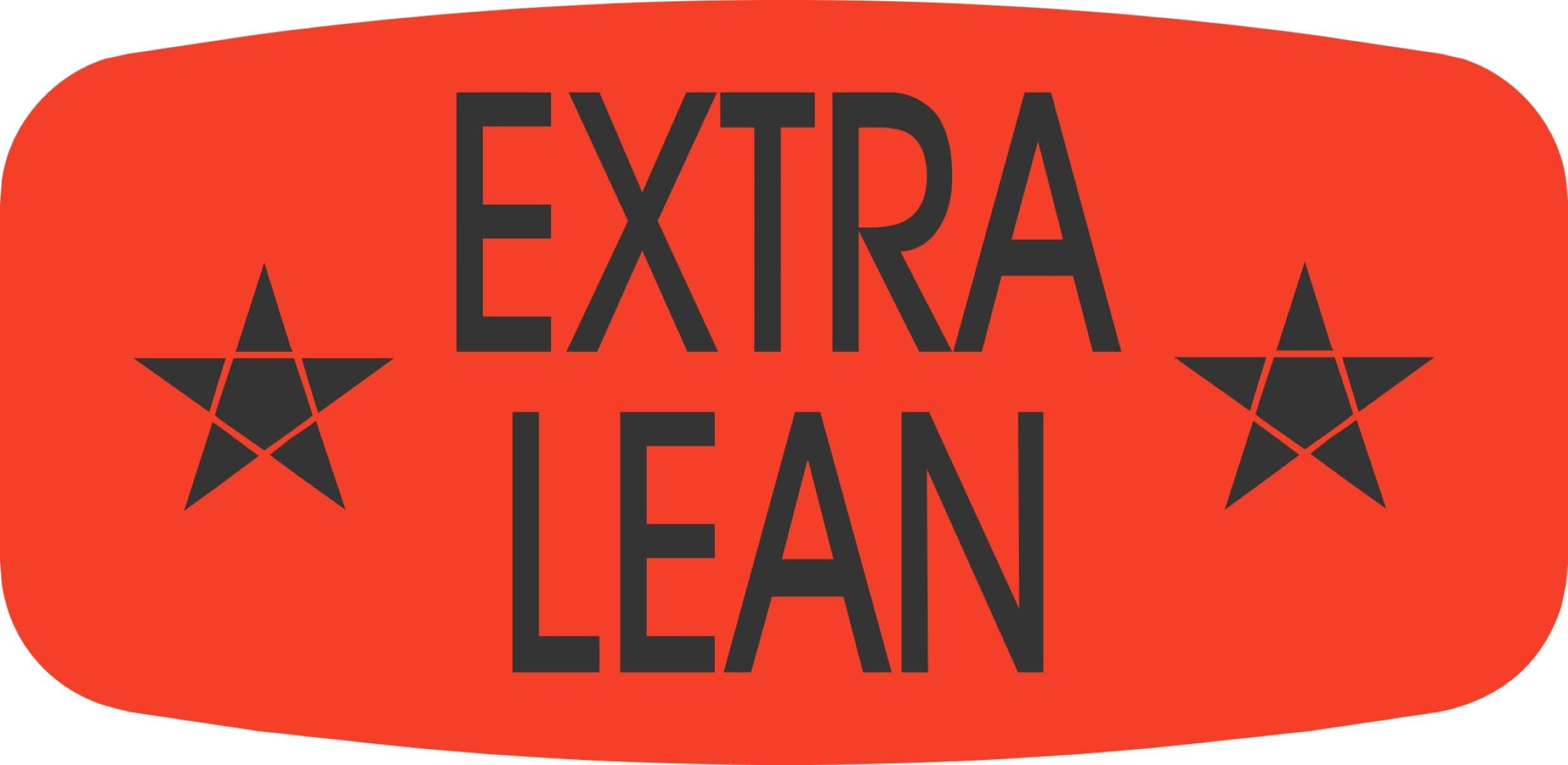 Extra Lean Label 0.625X1.25 IN Black Fluorescent Red Short Oval 1000 Count/Roll 50 Rolls/Case 50000 Count/Case