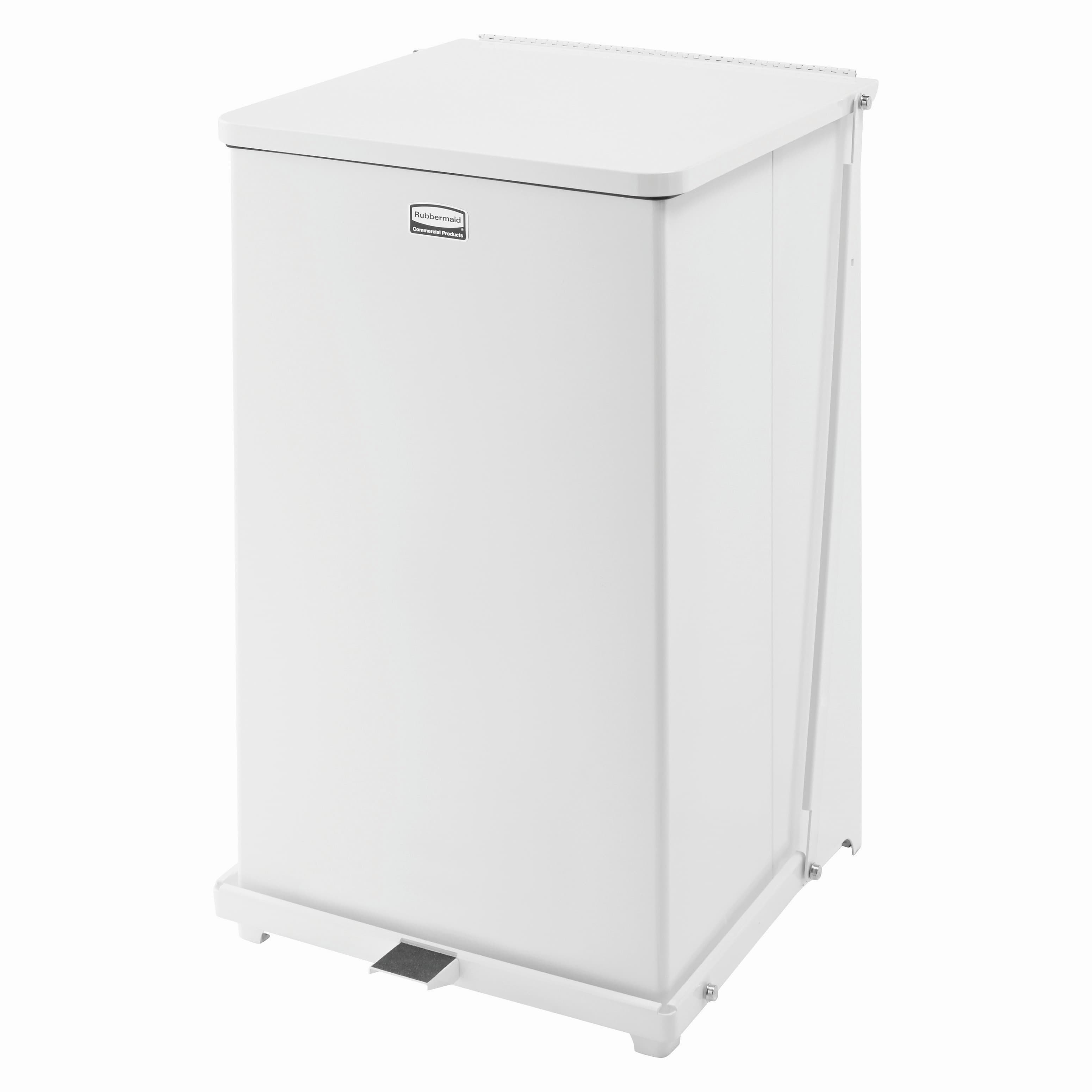 Defenders® Biohazard 1-Stream Trash Can 16.30X16.30X27 IN 25 GAL White Square Metal Step-On 1/Each