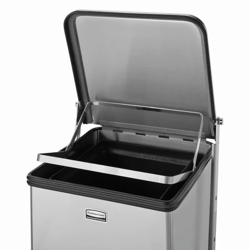 Defenders® Biohazard 1-Stream Trash Can 16.30X16.30X27 IN 25 GAL White Square Metal Step-On 1/Each