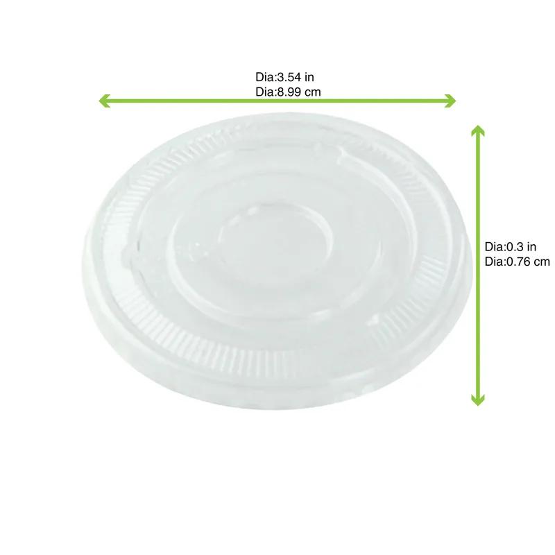 Lid Flat 3.54 IN PET Clear Round For Souffle & Portion Cup 100 Count/Pack 10 Packs/Case 1000 Count/Case