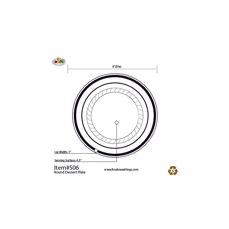 Plate 6 IN Plastic White Gold 150/Case