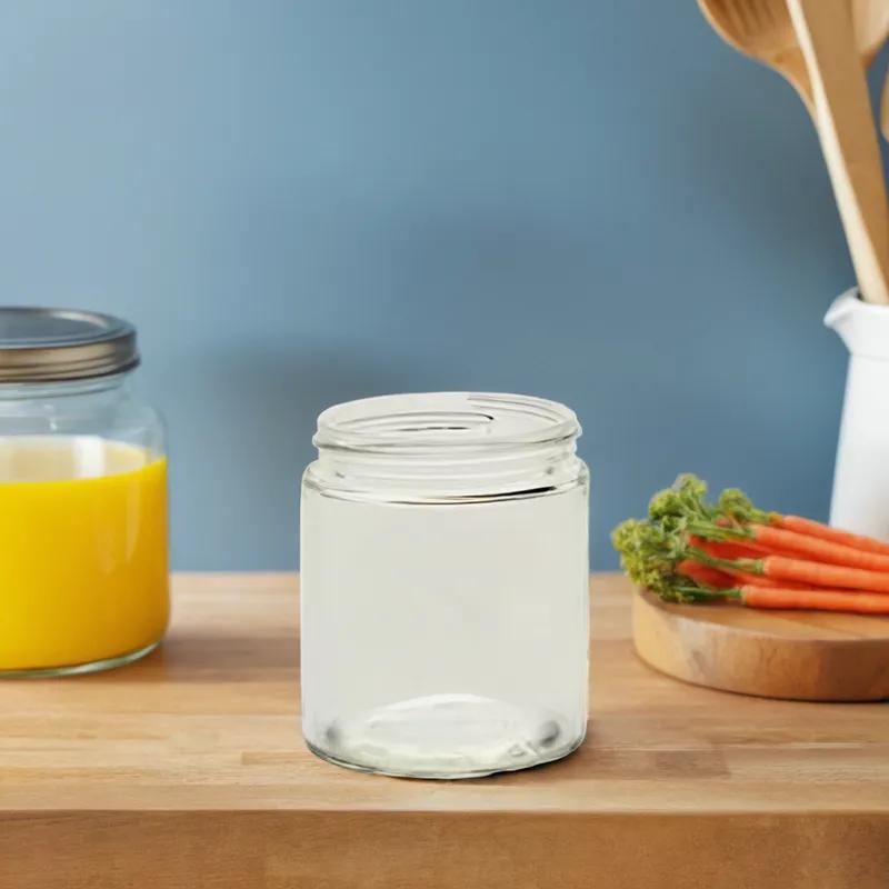 Jar 6.5 OZ Glass Straight Sided Mason 12/Case