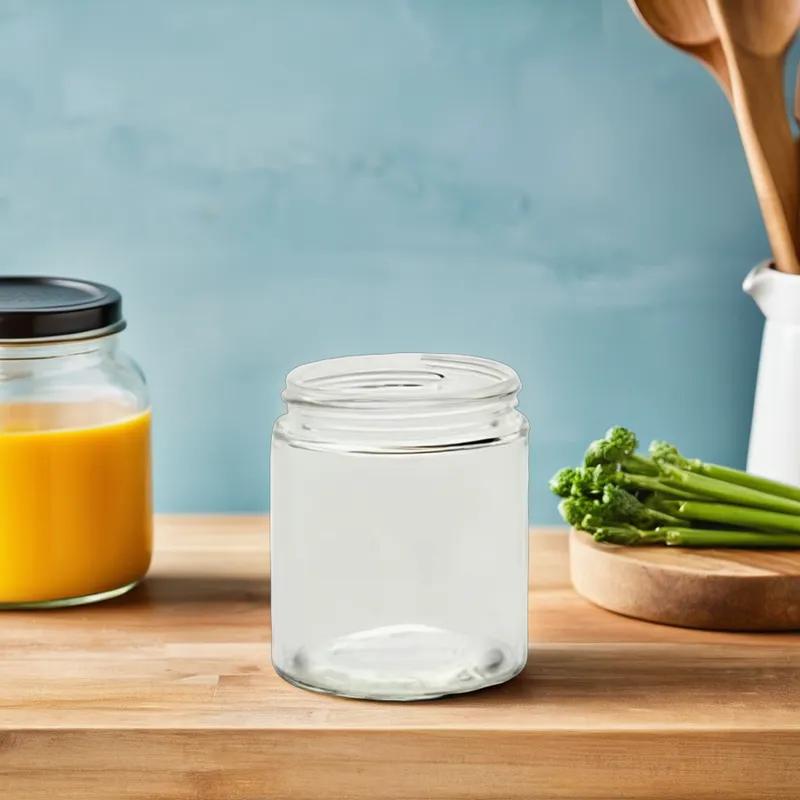 Jar 6.5 OZ Glass Straight Sided Mason 12/Case