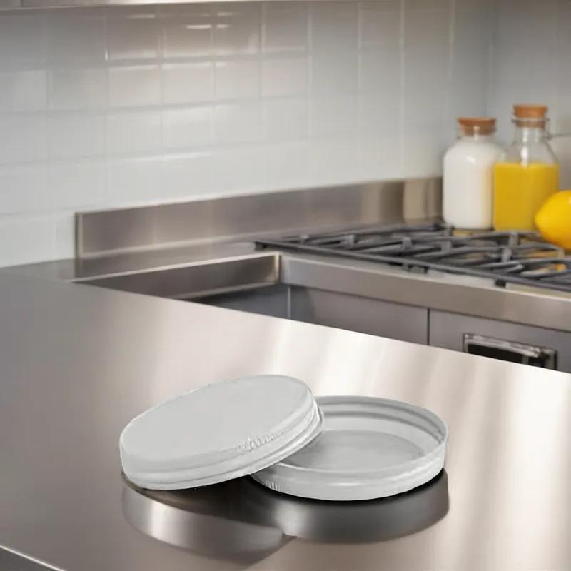 Lid 63MM Metal White For Bottle With Plastisol Liner 1700/Case