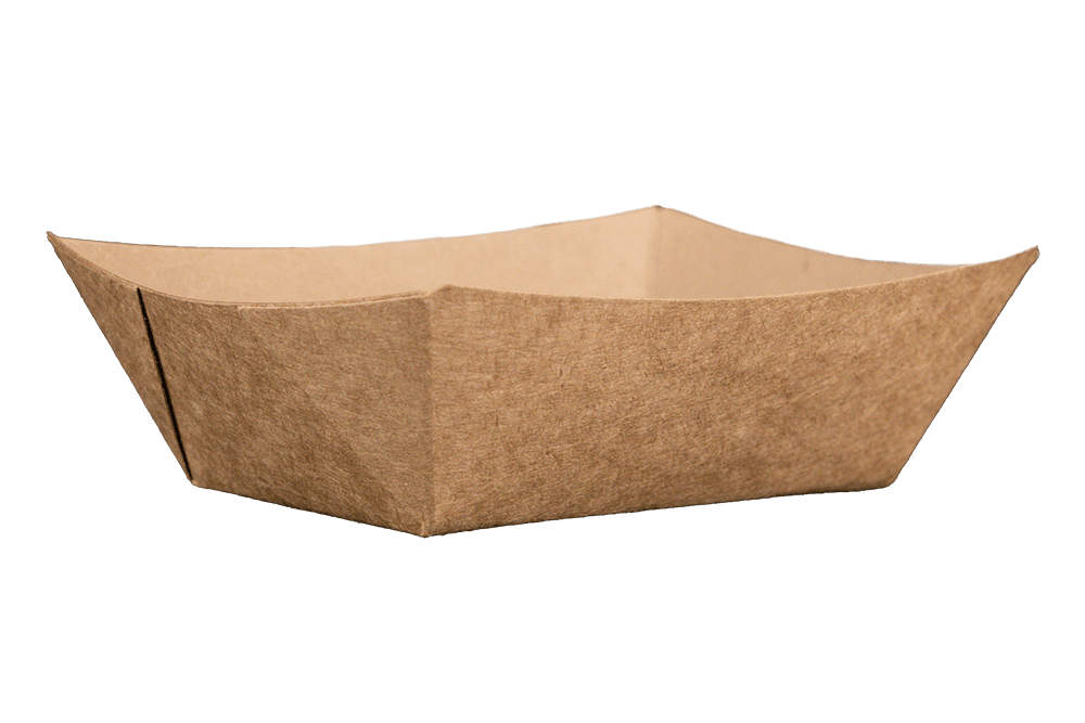 Food Tray 1 LB Kraft Paperboard Kraft Rectangle 1000/Case