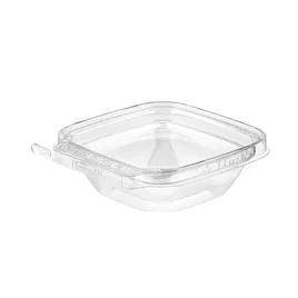 Safe-T-Fresh® Deli Container Hinged With Flat Lid 2 OZ RPET Clear Square 336/Case