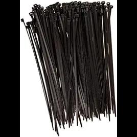 Cable Tie 8 IN Black Plastic 18LB 100/Pack