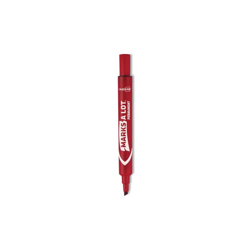 Permanent Marker Red Broad Chisel Tip 1/Dozen