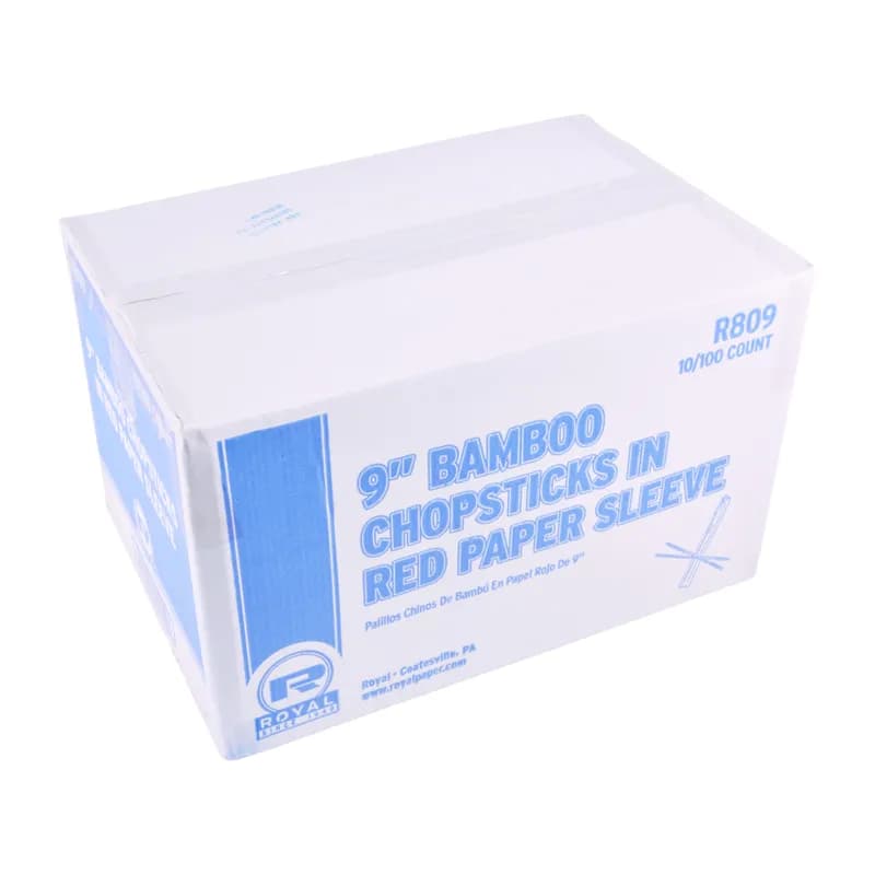 Chopsticks 9 IN Bamboo 100 Count/Pack 10 Packs/Case 1000 Count/Case