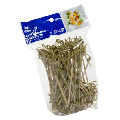 Food Knot Pick 4.5 IN Bamboo 100 Count/Pack 10 Packs/Case 1000 Count/Case