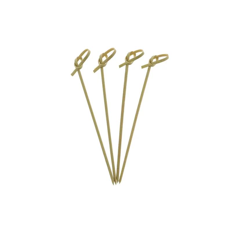 Food Knot Pick 4.5 IN Bamboo 100 Count/Pack 10 Packs/Case 1000 Count/Case