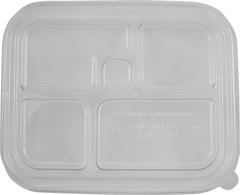 Lid 5 Compartment PLA Clear For Bento Box 300/Case