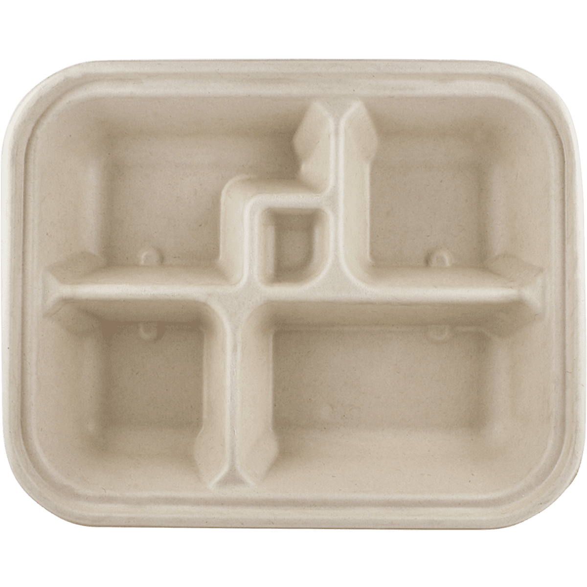 Bento Box 5 Compartment Pulp Fiber Kraft 300/Case