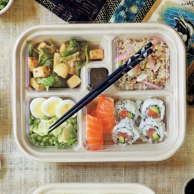 Bento Box 5 Compartment Pulp Fiber Kraft 300/Case