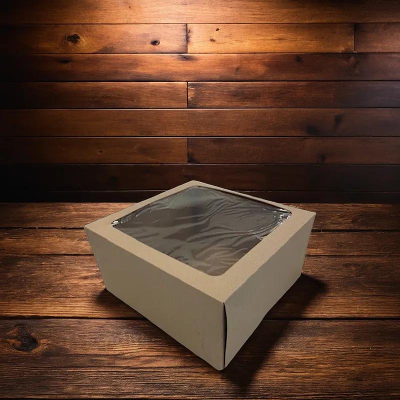 Cake Tart Box 10X10X5 IN Paperboard Kraft Square 100/Case