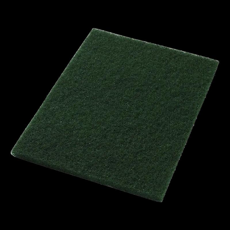 Scrubbing Pad 14X20 IN Green Polyester Fiber 5/Case