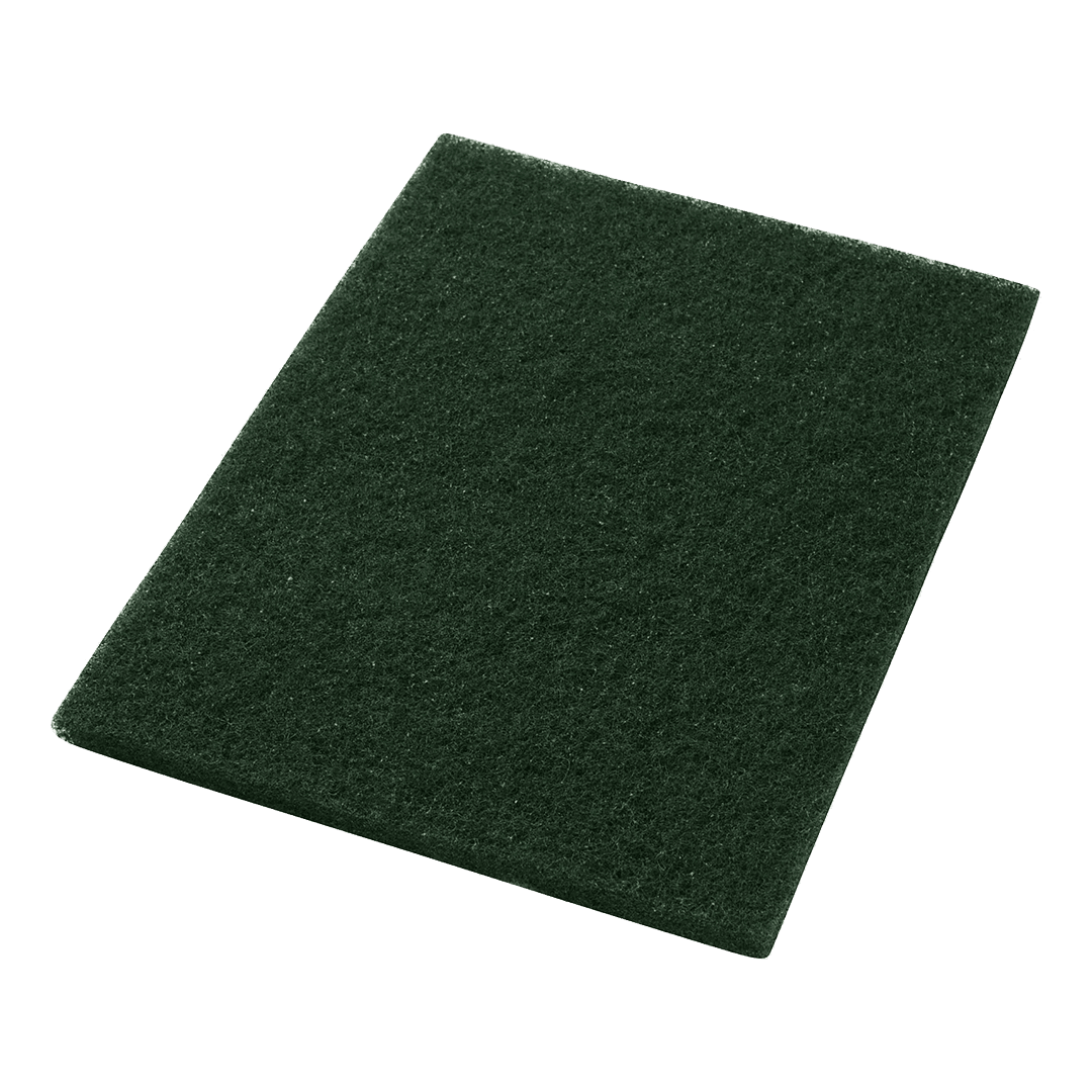 Scrubbing Pad 14X20 IN Green Polyester Fiber 5/Case