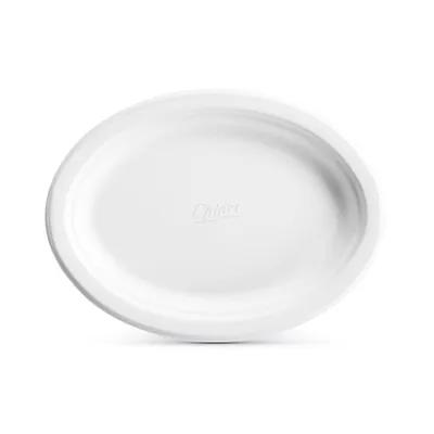 The Chinet Brand® Serving Tray Base 7X10 IN Molded Fiber White Oval 500/Case