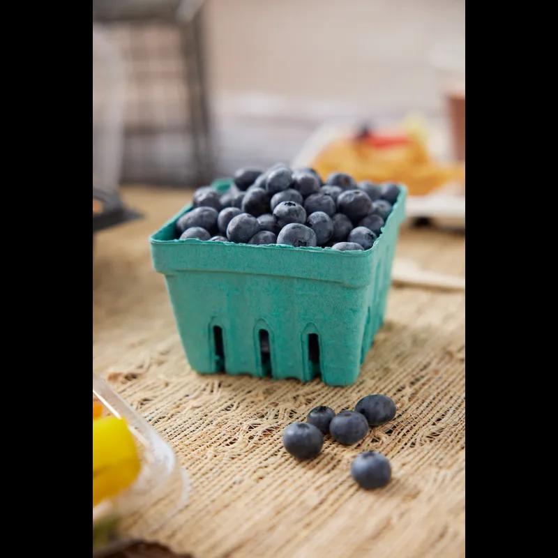 Berry Basket 16 OZ Molded Fiber Green Square 420/Case