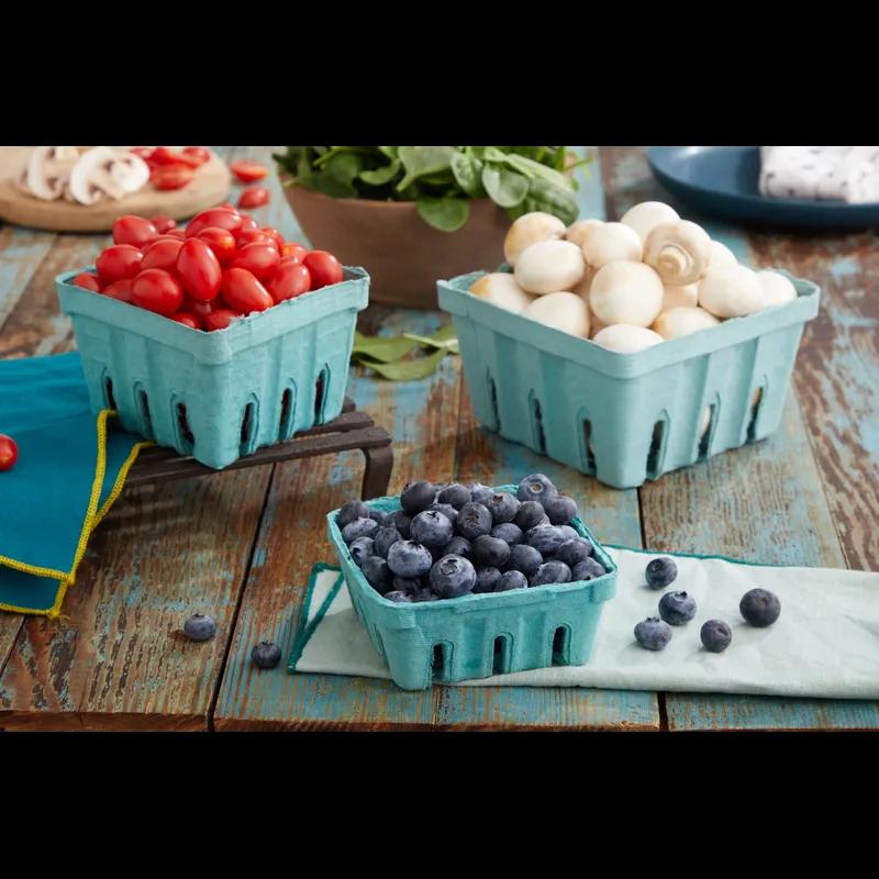 Berry Basket 16 OZ Molded Fiber Green Square 420/Case