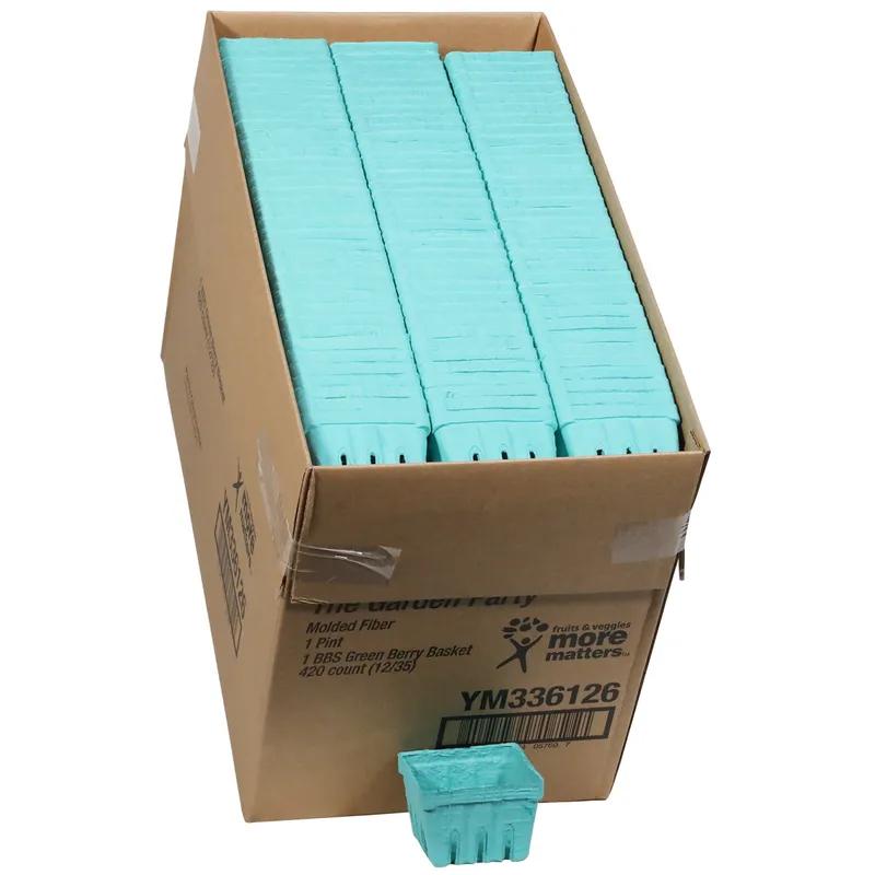 Berry Basket 16 OZ Molded Fiber Green Square 420/Case