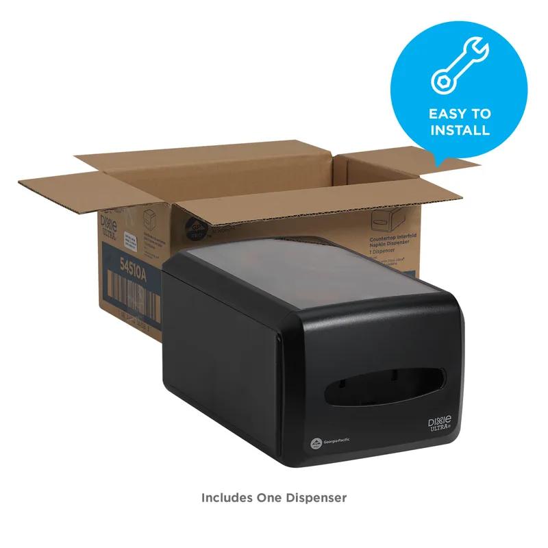 Dixie® Ultra Napkin Dispenser 13.625X9.25 IN Black Interfold Countertop 1/Each
